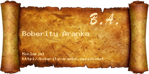 Boberity Aranka névjegykártya