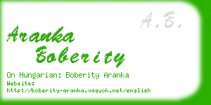 aranka boberity business card